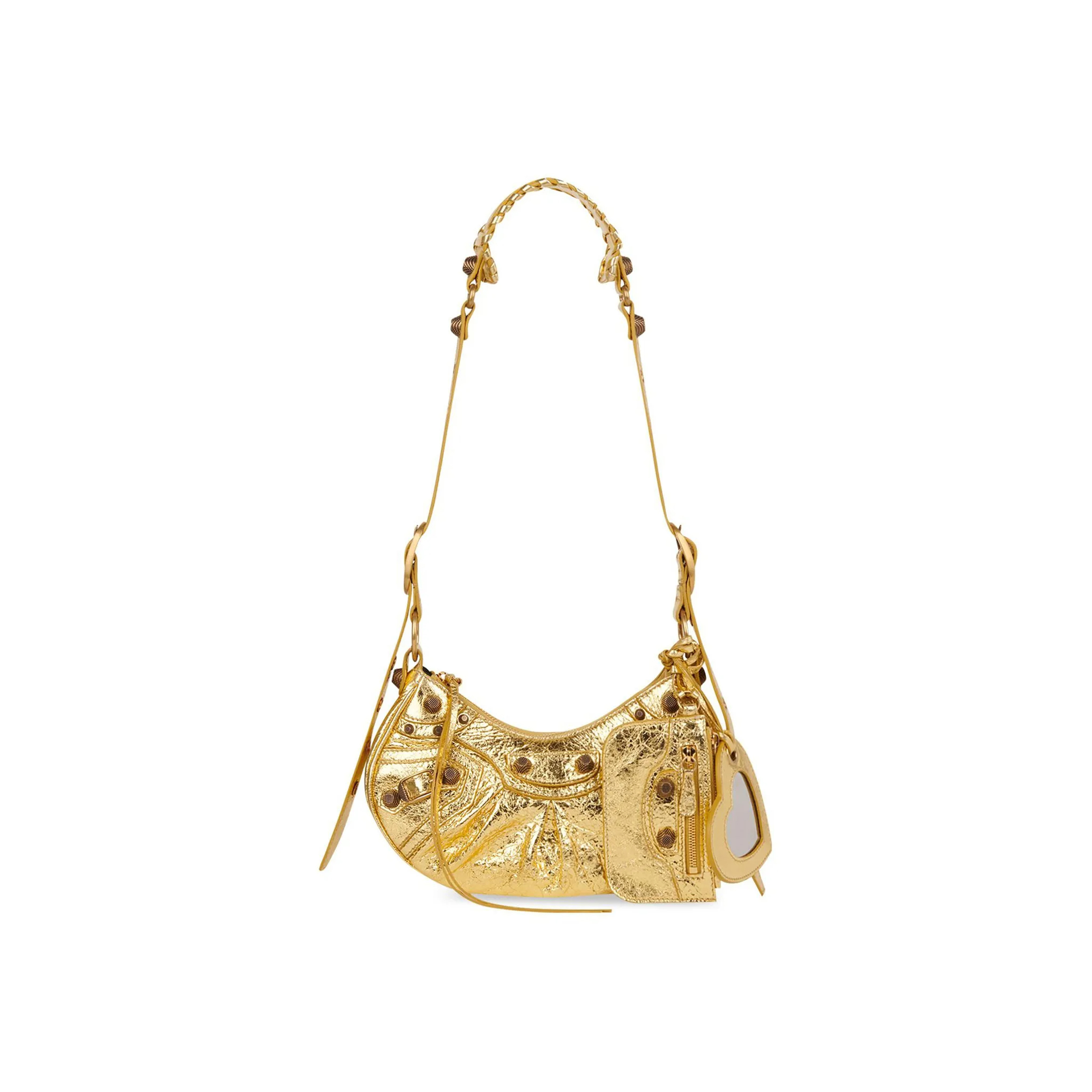 Ba*len*cia*ga women''s le cagole shoulder bag xs in gold 6713090gt3m8005 (25.9*16*9.9cm)